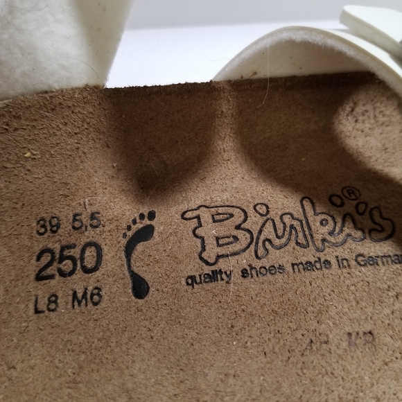 - Birkenstocks Florida White 3 Strap Patent Sandals - Picture 8 of 9